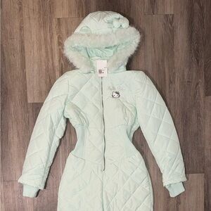 Hello Kitty Light Green Quilted Puffer Jacket